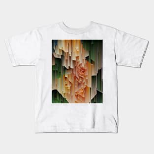 Glitched Orange Roses Kids T-Shirt